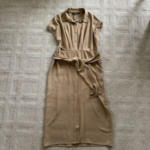Zara Tan Button-Up Dress